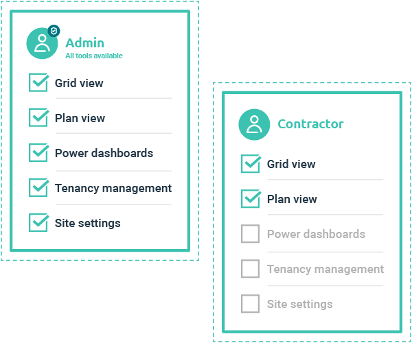 feature visibility tool checkboxes
