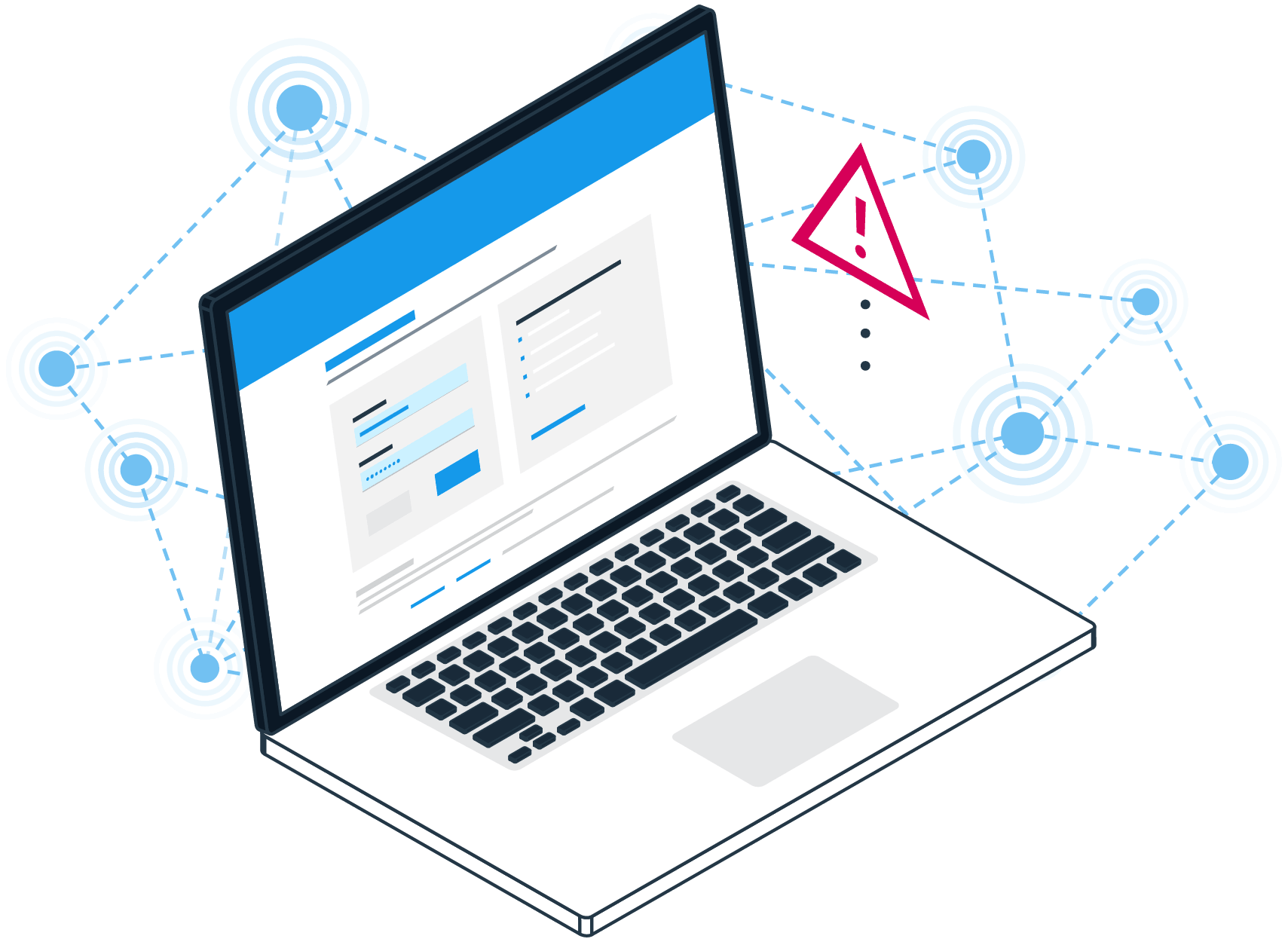 laptop with team viewer style screen